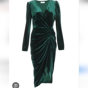 NWT Quiz Velvet Ruched Wrap Midi